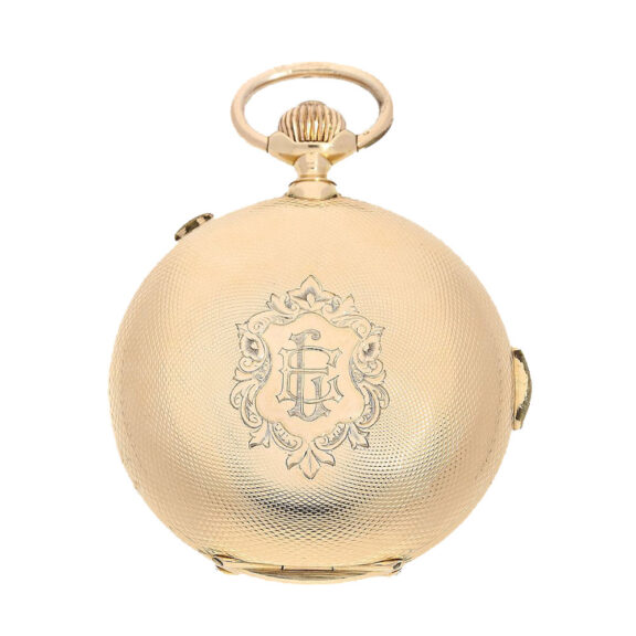 Swiss heavy repeating gold watch with chronograph Circa 1900 Swiss heavy repeating gold watch with chronograph Circa 1900