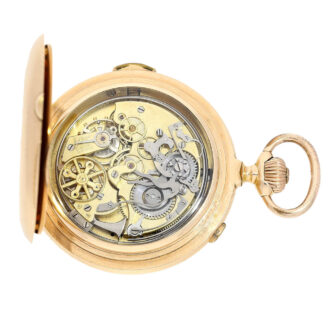 Swiss heavy repeating gold watch with chronograph Circa 1900