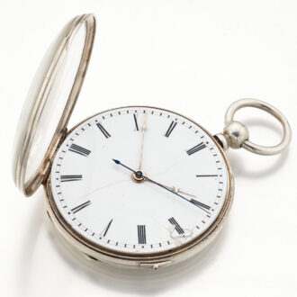 Swiss silver lever with independent jumping seconds Circa 1840