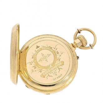 Swiss very fine gold enamel pocket watch chronometer Circa 1860 Swiss very fine gold enamel pocket watch chronometer Circa 1860