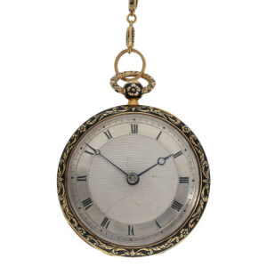 German gold and black enamel verge Lépine watch Circa 1827