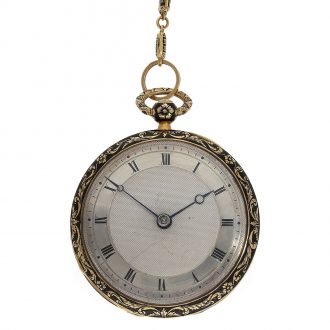 German gold and black enamel verge Lépine watch Circa 1827