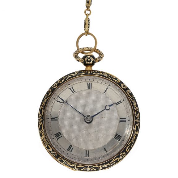 German gold and black enamel verge Lépine watch Circa 1827