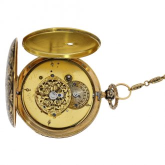 German gold and black enamel verge Lépine watch Circa 1827