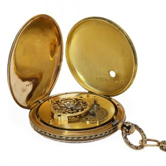 German gold and black enamel verge Lépine watch Circa 1827
