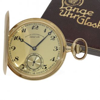 German 14 Carat gold full hunter cased watch with original box Circa 1929