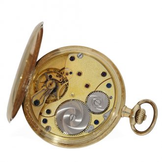 German 14 Carat gold full hunter cased watch with original box Circa 1929