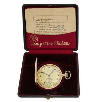 German 14 Carat gold full hunter cased watch with original box Circa 1929