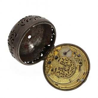 Dutch silver pocket watch with repeater and enamel painting Circa 1690