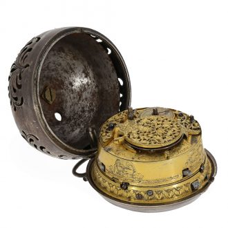Dutch silver pocket watch with repeater and enamel painting Circa 1690
