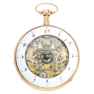 Swiss 18K gold quarter repeating cylinder watch Circa 1820