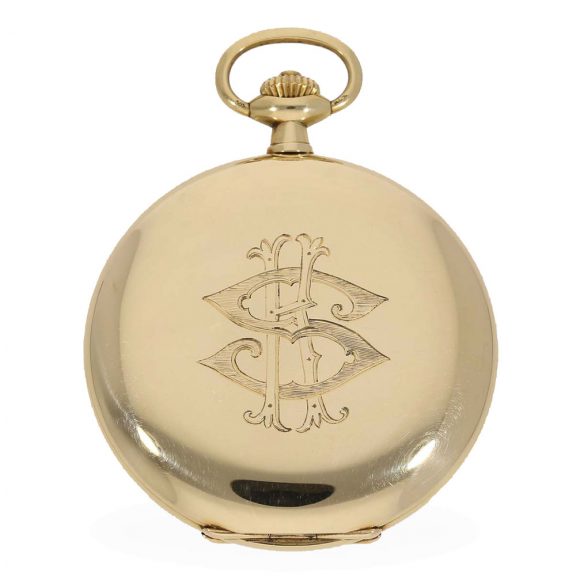 German 14 carat gold fine full hunter case watch Circa 1930 German 14 carat gold fine full hunter case watch Circa 1930