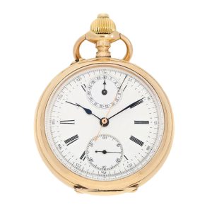 Swiss lever pocket watch with 30-min register Circa 1890