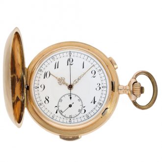 Large and heavy German red gold full hunting case pocket watch Circa 1895
