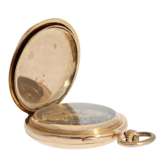 Large and heavy German red gold full hunting case pocket watch Circa 1895 Large and heavy German red gold full hunting case pocket watch Circa 1895