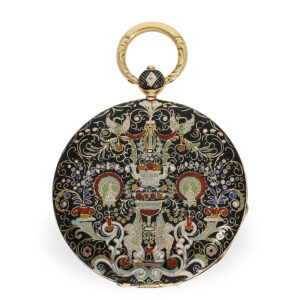 French 18K gold and enamel open faced Lépine watch Circa 1830