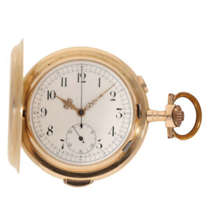 Swiss 14 carat gold large and heavy full hunter cased watch Circa 1905
