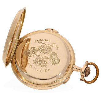 Swiss 14 carat gold large and heavy full hunter cased watch Circa 1905
