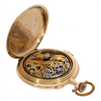 Swiss 14 carat gold large and heavy full hunter cased watch Circa 1905