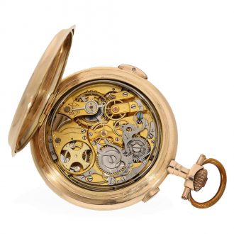 Swiss 14 carat gold large and heavy full hunter cased watch Circa 1905