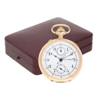 Swiss gold with split seconds chronograph Circa 1895 Swiss gold with split seconds chronograph Circa 1895