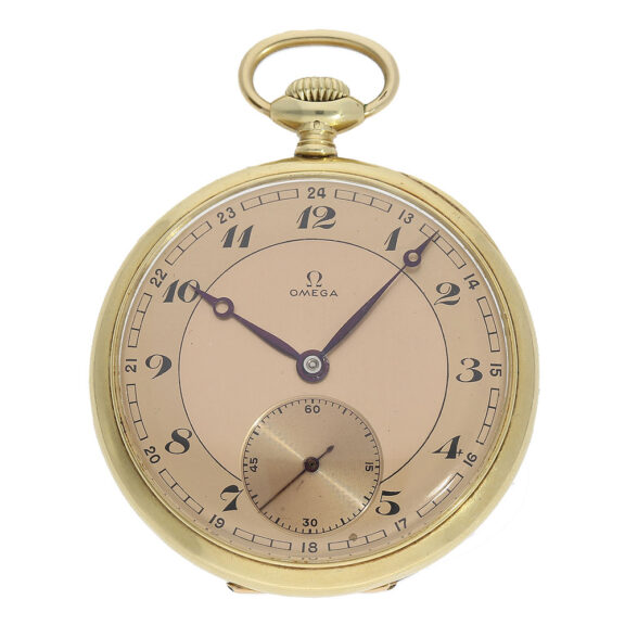 Attractive Swiss pocket dress watch with rare pink dial Circa 1938