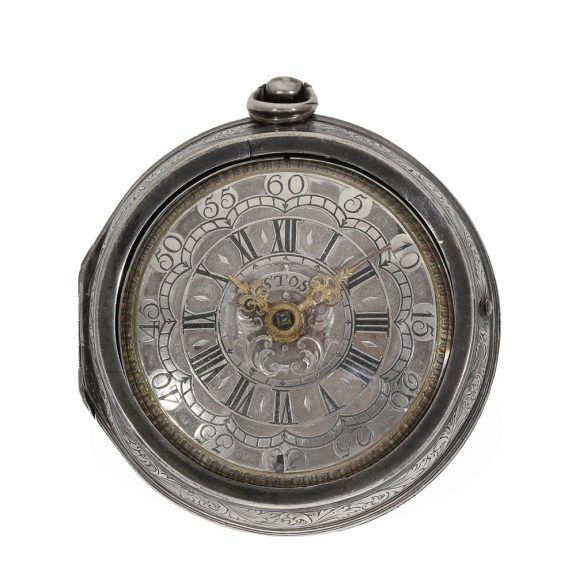 German silver engraved verge pocket watch Circa 1730