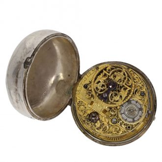 German silver engraved verge pocket watch Circa 1730