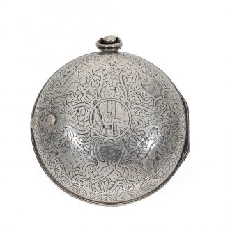 German silver engraved verge pocket watch Circa 1730