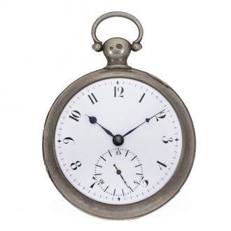 Swiss silver watch with experimental pirouette escapement Circa 1820