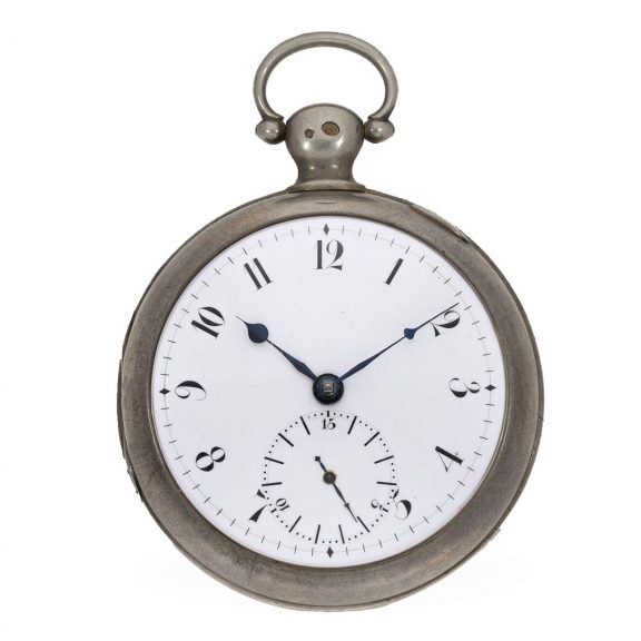 Swiss silver watch with experimental pirouette escapement Circa 1820