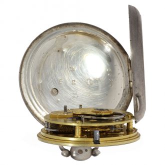 Swiss silver watch with experimental pirouette escapement Circa 1820