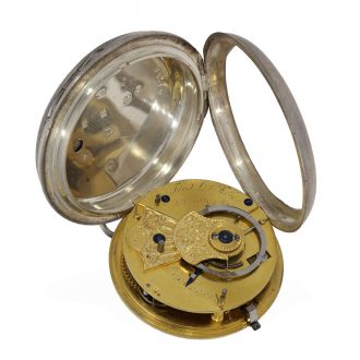 Swiss silver watch with experimental pirouette escapement Circa 1820