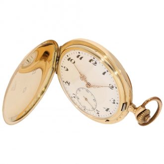 German 14 gold full hunter case lever watch Circa 1915