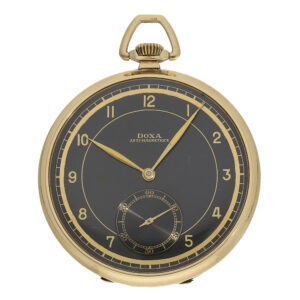Fine and rare Swiss Art Deco dress watch with a black dial Circa 1905
