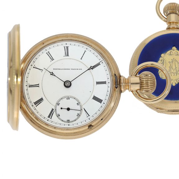 American gold enamel non magnetic watch Paillard's patent Circa 1889