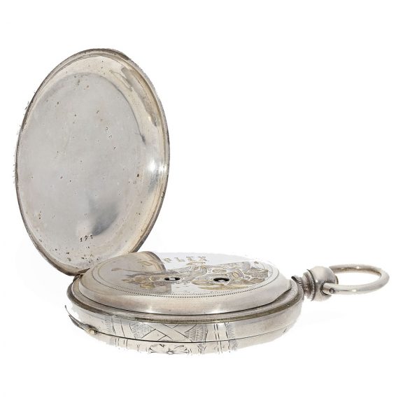 Swiss silver hunting cased duplex with diablotine Circa 1860 Swiss silver hunting cased duplex with diablotine Circa 1860