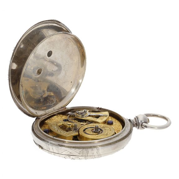 Swiss silver hunting cased duplex with diablotine Circa 1860 Swiss silver hunting cased duplex with diablotine Circa 1860