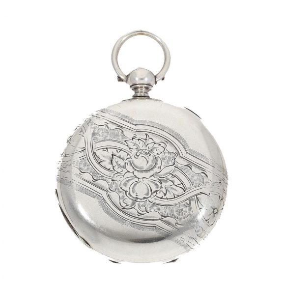 Swiss silver hunting cased duplex with diablotine Circa 1860 Swiss silver hunting cased duplex with diablotine Circa 1860