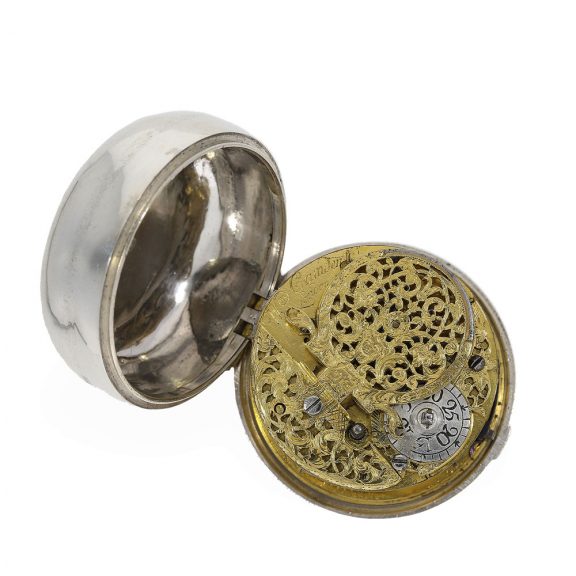 English silver pocket watch with astronomical calendar Circa 1736 English silver pocket watch with astronomical calendar Circa 1736