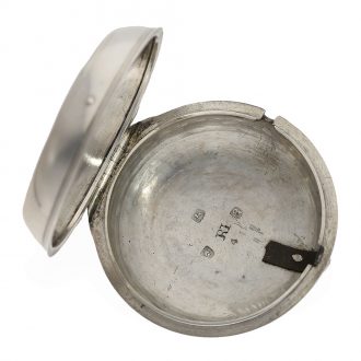 English silver pocket watch with astronomical calendar Circa 1736