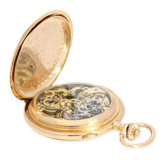 Swiss gold lever, chronograph and repeater Circa 1900 Swiss gold lever, chronograph and repeater Circa 1900