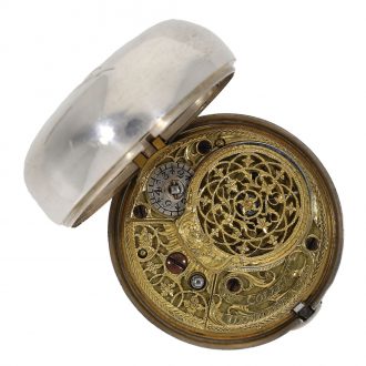 Large English silver triple cased verge pocket watch Circa 1778 Large English silver triple cased verge pocket watch Circa 1778