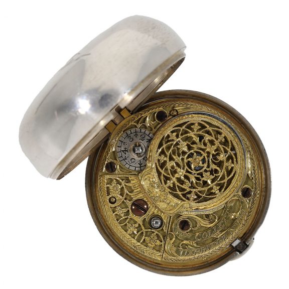 Large English silver triple cased verge pocket watch Circa 1778 Large English silver triple cased verge pocket watch Circa 1778