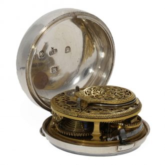Large English silver triple cased verge pocket watch Circa 1778 Large English silver triple cased verge pocket watch Circa 1778