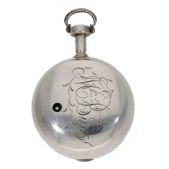Large English silver triple cased verge pocket watch Circa 1778 Large English silver triple cased verge pocket watch Circa 1778