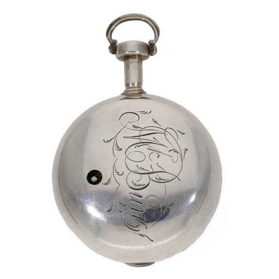 Large English silver triple cased verge pocket watch Circa 1778 Large English silver triple cased verge pocket watch Circa 1778
