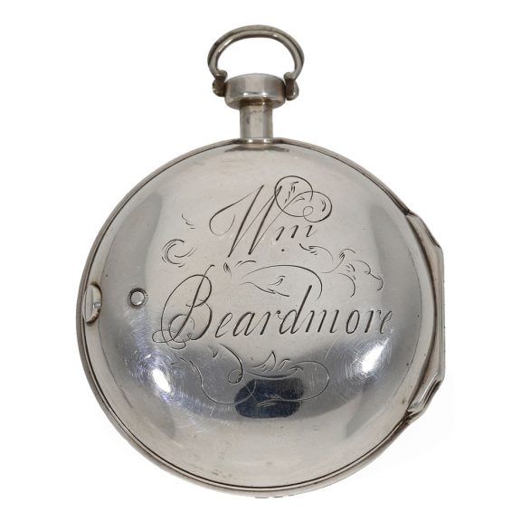Large English silver triple cased verge pocket watch Circa 1778 Large English silver triple cased verge pocket watch Circa 1778