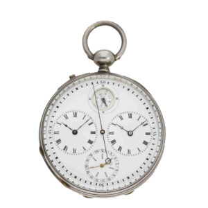 Large Swiss silver open faced astronomical deck watch Circa 1860