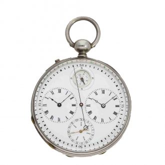 Large Swiss silver open faced astronomical deck watch Circa 1860
